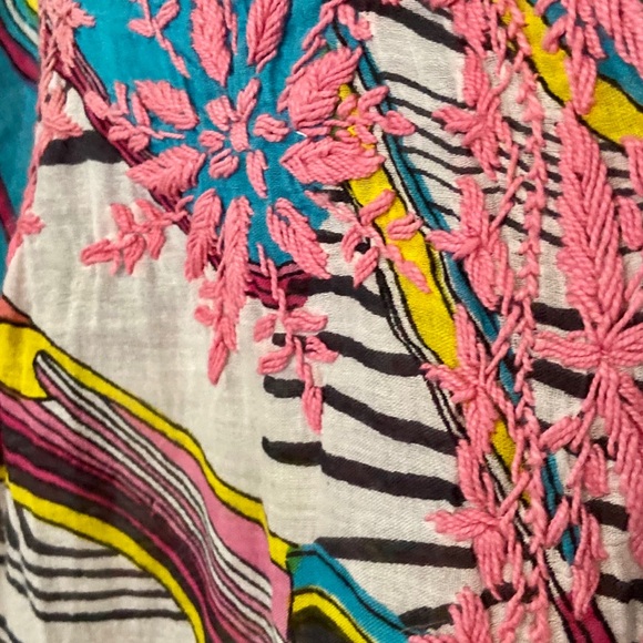 Super Groovy, far out, and cool. Psychedelic print embroidered tunic dress M - Picture 3 of 6